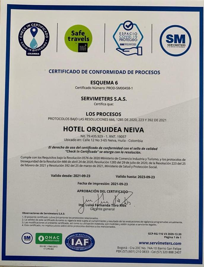 Hotel Orquidea Neiva Neiva  Eksteriør bilde